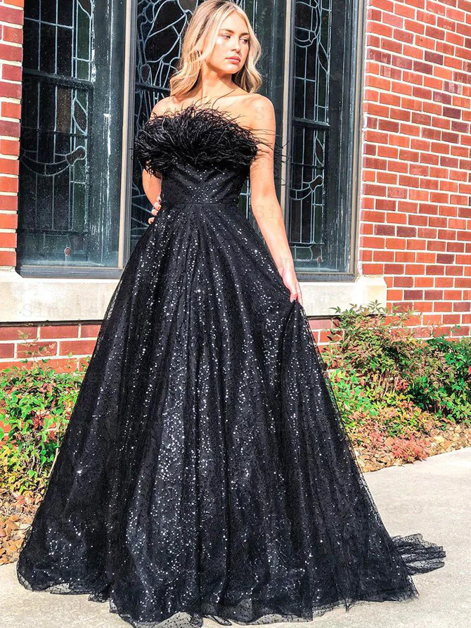 Robe de soirée simple et droite en tulle, coupe trapèze, DS2722