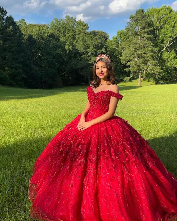 Robe de bal longue élégante, rouge, DS5010