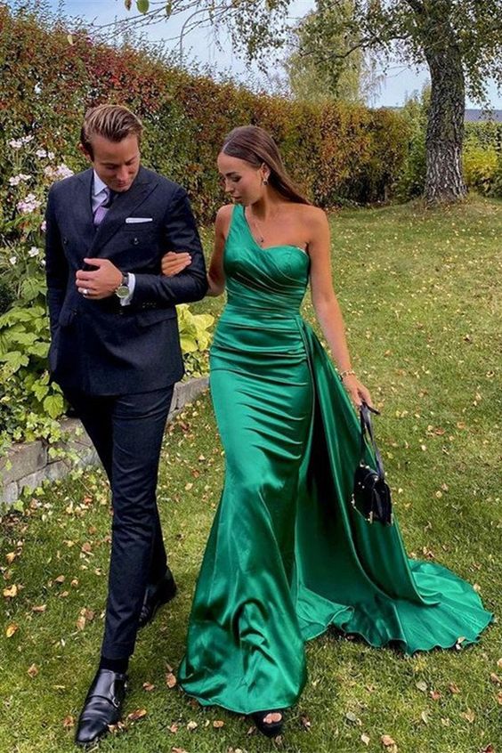 Green One Shoulder Prom Dress Long ,DS4109 DSProm Green One Shoulder Prom Dress Long ,DS4109 DSProm