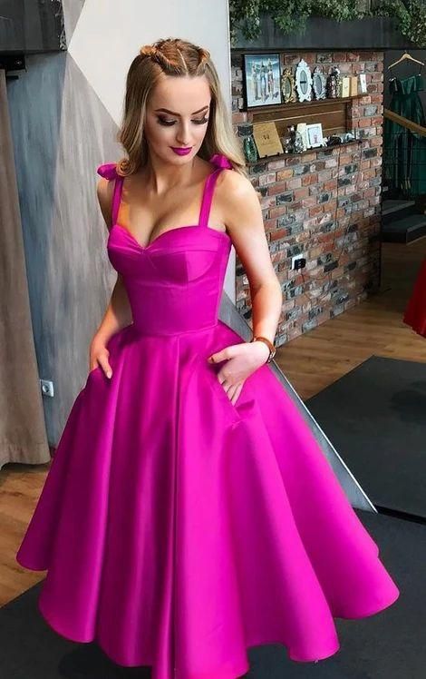 Träger Sweetheart Midi Homecoming Kleid Formales Abendkleid, DS4539