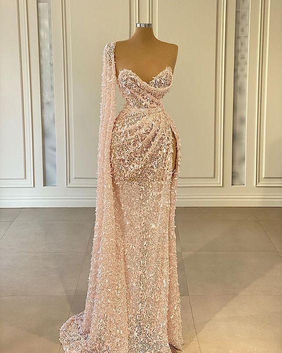 rosa langes Ballkleid, Abendkleid, BD1478