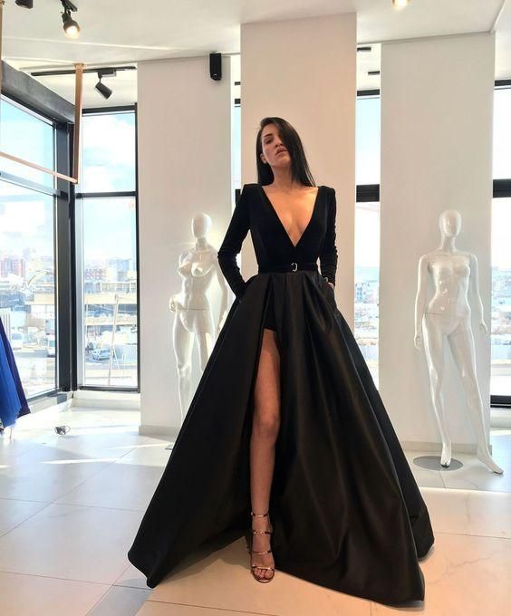 Elegantes langes Ballkleid mit Schlitz am Bein, formelles Abschlusskleid, DS4113