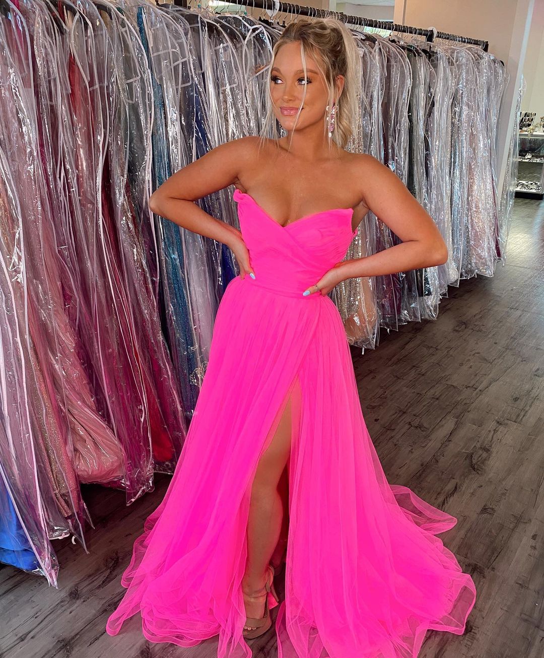 Sexy Barbie Pink Long Formal Dress,DS3150 DSProm Sexy Barbie Pink Long Formal Dress,DS3150 DSProm