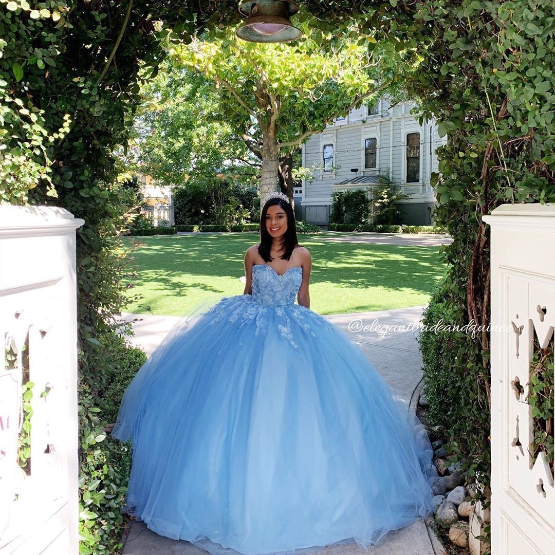 Princess Sweetheart Blue Quinceanera Dress,DS4407