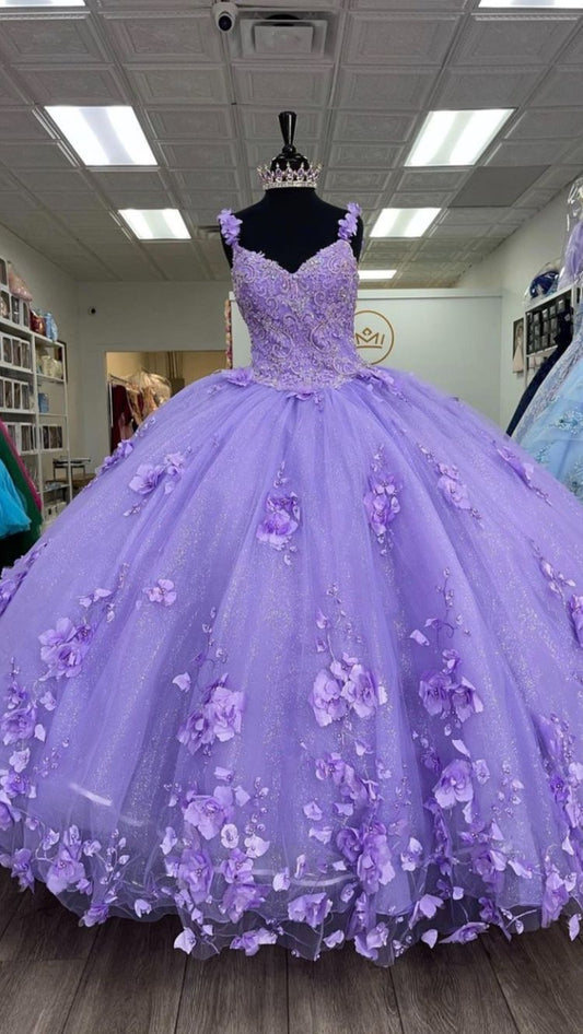 Pretty Lilac Quinceanera Dresses, Sweet 16 Dress , Ball Gown With Appliques ,DS4352