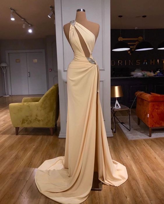 Robe de soirée fourreau fendue, robe de soirée formelle, DS5041