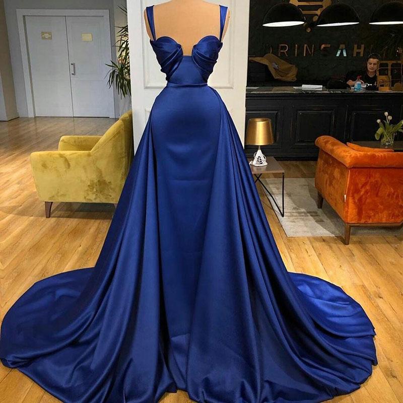 königsblaue Ballkleider, schlichtes Ballkleid, Ballkleider mit abnehmbarem Rock, Ballkleider 2022, DS4747