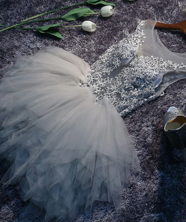 Homecoming-Kleider, süßes unregelmäßiges kurzes Ballkleid aus Tüllspitze, Homecoming-Kleid, DP24577