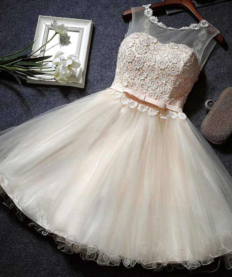 Homecoming-Kleider, süßes kurzes A-Linien-Ballkleid aus Spitze, Homecoming-Kleid, DP24574