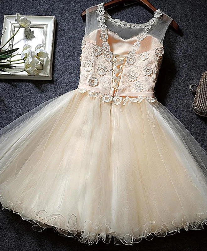 Homecoming-Kleider, süßes kurzes A-Linien-Ballkleid aus Spitze, Homecoming-Kleid, DP24574