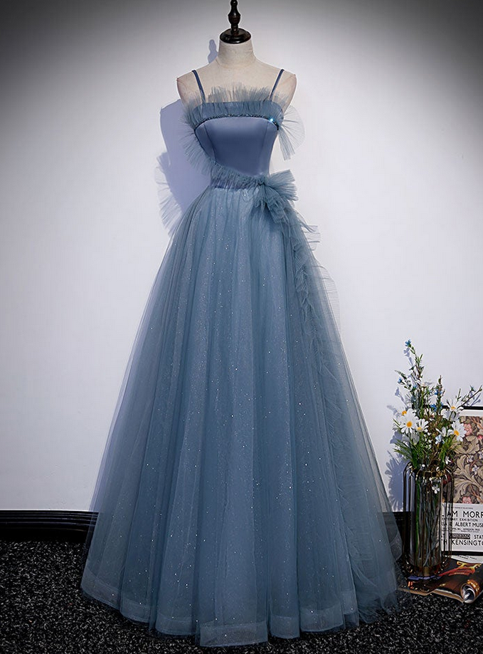 Ballkleider, Langes Ballkleid aus Tüll, A-Linien-Abendkleid, DP24573