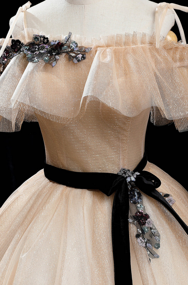 Robe de bal, robe de soirée longue en tulle et paillettes, DP24570
