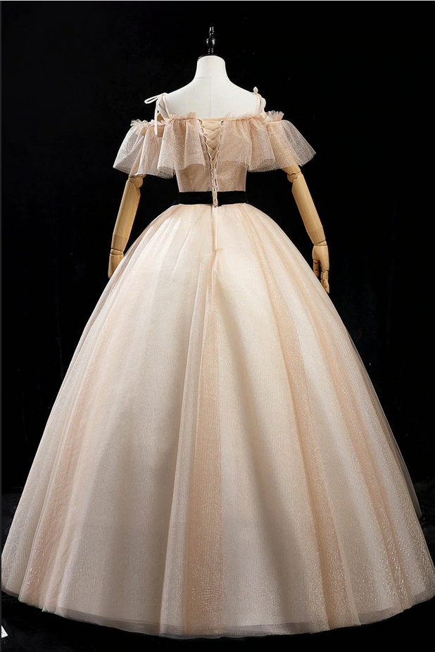 Robe de bal, robe de soirée longue en tulle et paillettes, DP24570