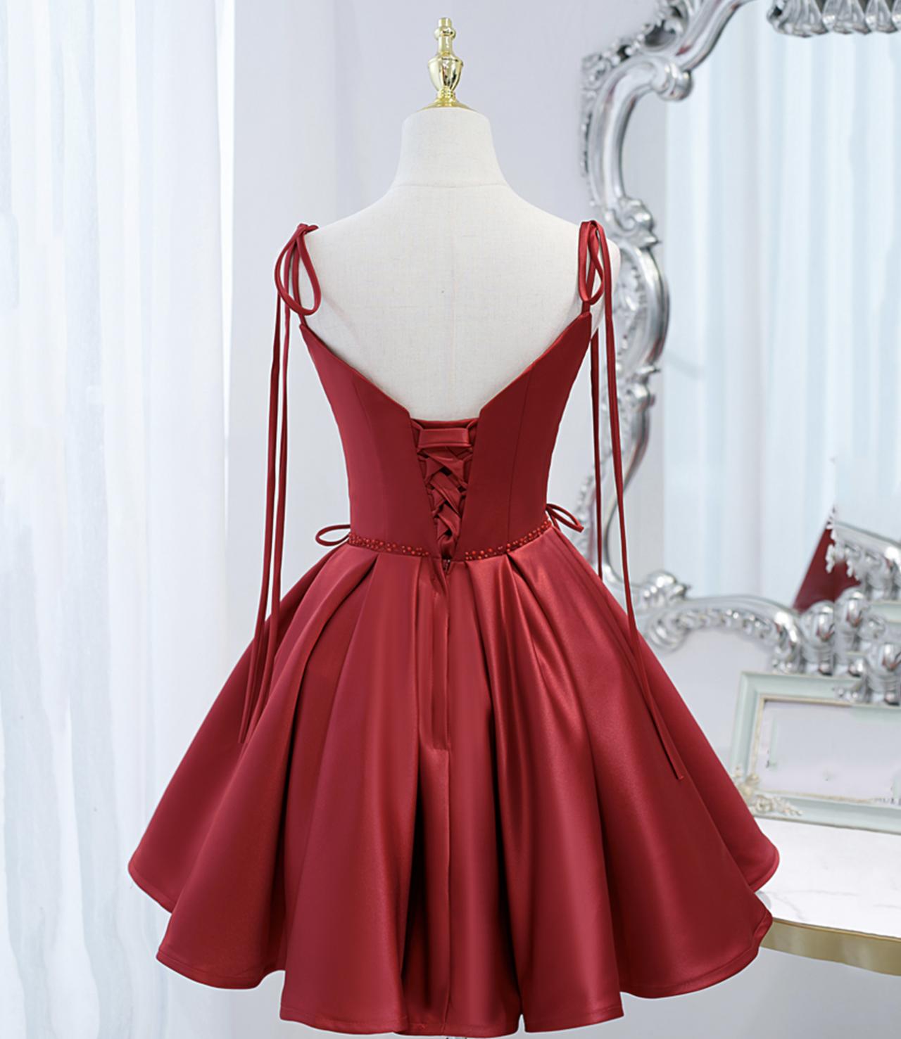 Homecoming-Kleider, kurzes Ballkleid mit Satin-Schnürung, Partykleid, DP24563