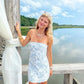 Cute Blue Strapless Sheath Short Party Dress Cocktail Dress Homecoming Dress DP6429