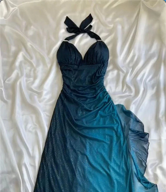 Gorgeous Shiny Beaded Sweetheart Halter-neck Long Sheath Prom Dress Party Dress Evening Dress DP6461