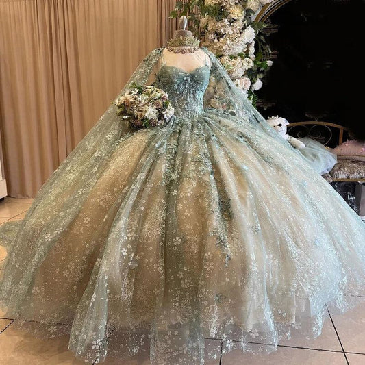 Bezaubernde Spitze Sweetheart Sweet 16 Quinceanera A-Linie Tüll Bodenlang Ballkleid Geburtstagskleid Abendkleid Ballkleid DP6454