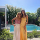 Vintage Satin Spaghetti Strap Mermaid High-slit Long Prom Dress Party Dress Evening Dress DP6463