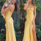 Vintage Satin Spaghetti Strap Mermaid High-slit Long Prom Dress Party Dress Evening Dress DP6463