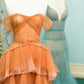Vintage Elegant A-Line Tiered Prom Dress Long Sweetheart Evening Dress Chiffon  Formal Dress, DP6588