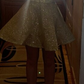 Süßes Champagner Glitzerndes A-Linien-Kurzes Partykleid Homecoming-Kleid mit Pailletten und Perlenträgern, DP6537