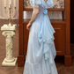 Ethereal Light Blue Chiffon Ruffled Prom Dress DP7949