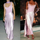 Lilac Straps Sheath Long Evening Party Dress Vintage Formal Dress, DP4664