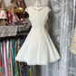 Vintage Simple Ivory Elegant A-Line Short Homecoming Dress Party Dress DP6206
