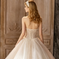 Romantic Strapless Pleated Sparkly Beaded Sequins Glitter Tulle A-Line Wedding Dress DP8848