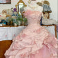Elegant Pink 3D Flower Sweet 16 Quinceanera A-Line Floor-length Prom Dress Birthday Dress Evening Dress Ball Gown DP6442