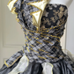 Glamorous Strapless A-Line Plaid Pattern Embroidered Bodice Sweet 16 Quinceanera Ball Gown DP7299