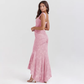 Elegant Off-the-Shoulder Lace Mermaid Prom Gown Ruched Evening Dress DP8146