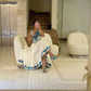 Pretty White Square Neck A-Line Long Formal Party Dress, DP3784