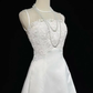 Vintage-Inspired Classic White Strapless Lace Applique Train for Timeless Wedding Dress DP7285