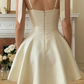 Jolie Mini Robe de Bal A-Line Blanche à Bretelles Robe d'Anniversaire DP2885