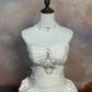 Robe de mariée bustier élégante à fronces, coupe trapèze, ornée de strass, DP7059