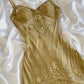 Vintage Golden Lace Embroidery Spaghetti Strap Homecoming Dress Party Dress Cocktail Dress DP6674