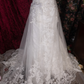 Vintage Strapless Sweetheart A-Line Lace Tulle Floral Embroidery & Sheer Train Wedding Dress DP8348