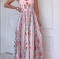 Gorgeous Pink Floral Embroidered Beaded Spaghetti Strap Sweetheart Maxi Prom Dress DP8235