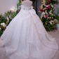 Elegant Off-the-Shoulder Glitter Lace A-Line Wedding Dress DP8391
