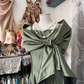 Vintage Green Satin Shawl Design Elegant A-line Long Evening Dress Prom Dresses DP6207