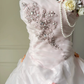 Vintage Light Pink Strapless Tulle 3D Floral Ruffled Tiered Sweet 16 Quinceanera Ball Gown DP7362