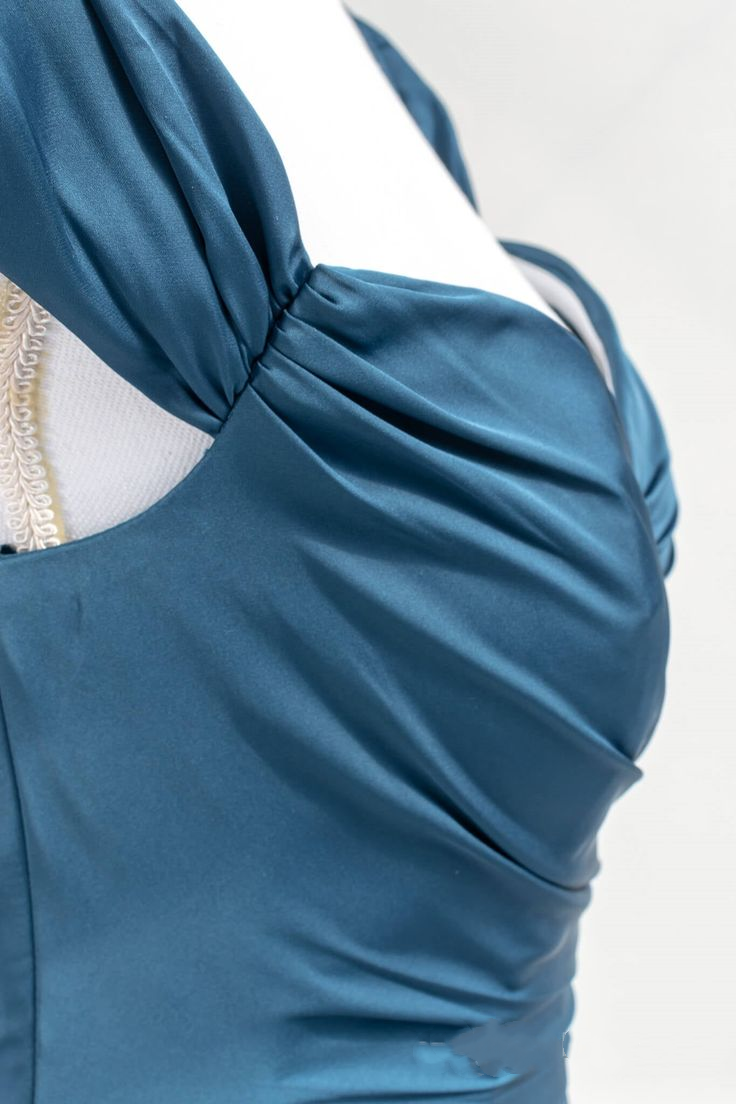 Elegant Teal Off-the-Shoulder Satin A-Line Evening Gown DP8475