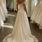 Klassisches schulterfreies A-Linien-Brautkleid mit Spitze DP8433