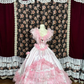 Vintage Pink Satin Tulle 3D Flowers Off-the-shoulder Sweet 16 Quinceanera A-Line Evening Dress Ball Gown DP6271