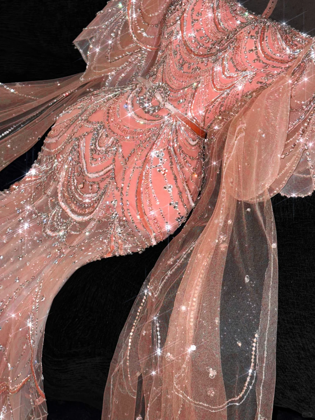 Gorgeous Shiny Orange Beaded Sequined Design Mermaid Prom Dress Evening Dress DP6226