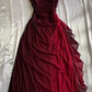 Royal Blue Straps Off Shoulder Ruffle Chiffon Vintage Long Prom Dress DP3856