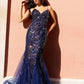 Enchanting Lavender Beaded Mermaid Evening Gown with Floral Embroidery DP8024