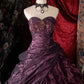 Vintage, tiefviolettes, trägerloses Ballkleid mit Perlenbesatz, Rüschen und Lagen für Sweet 15 Quinceañera DP7867