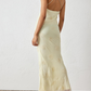 Elegant Ivory Straps Halter Mermaid Long Party Dress, DP2206